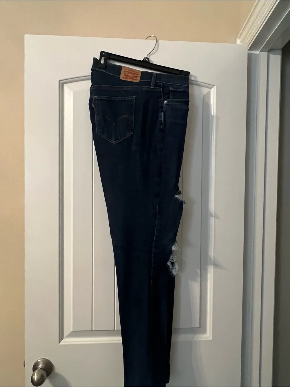 Levi's Dark Blue Ripped Skinny Jeans